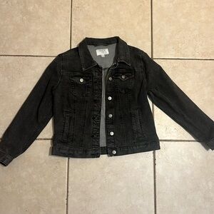 Black denim button jacket medium